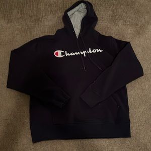 navy blue champion hoodie